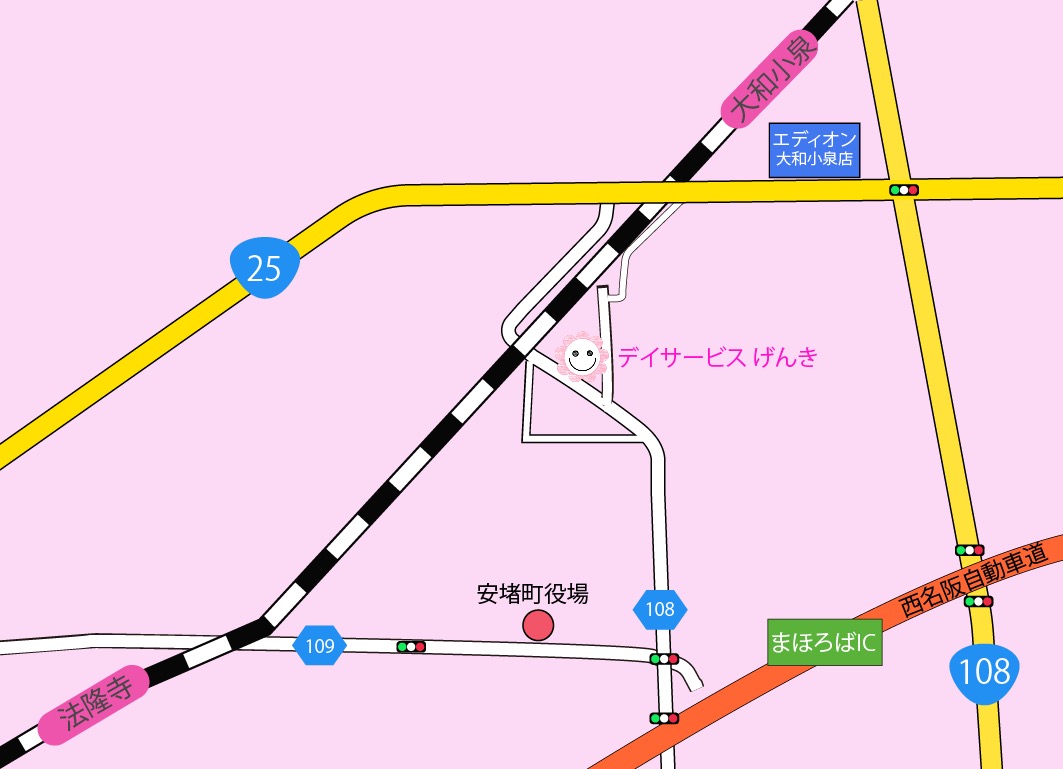 デイサービスげんきへのアクセスマップ